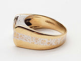 0.48 Carat Natural Diamond 14k Two Tone Gold 6.5g Ring Size 7 Do0526ixzde