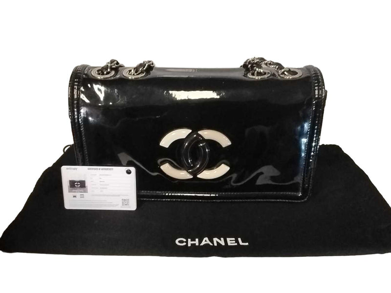 Chanel Lipstick Flap Black Patent Shw Black / Handbag Jg1025l0crmia