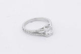 0.70cttw Diamond Ring In 14k White Gold 2.5 Grams Size 4.5 Eb0925czxsa