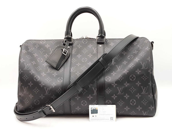 Louis Vuitton Keepall Bandoulière 45 Monogram Eclipse Coated Canvas Fw0725lzxzdu