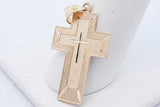 14k Yellow Gold Padre Nuestro Prayer Cross Pendant 1.5 Grams Eb0426iide