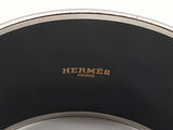 Hermes Tenues Et Covertures Gray Enamel Race Horse Metal 125.0g Bangle Bracelet 8.25 In Aa0525pxzde