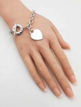 Tiffany & Co. Heart Tag Toggle Bracelet In Sterling Silver 35.8 Grams 8 Inch Fw0726lxzdu