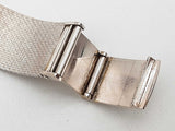 Omega 29 14k White Gold Diamond Dial Mesh Band Quartz Watch Do0725oxzxde