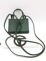 Telfar Mini Faux Green Leather Shopping Tote Bag Eb0526wrde
