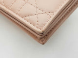 Christian Dior Lady Dior Gardenia Wallet In Pink Cannage Lambskin Fw0626lrxdu