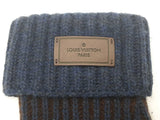 Louis Vuitton Blue Black Stripe Knitted Gloves Do1225lrxde