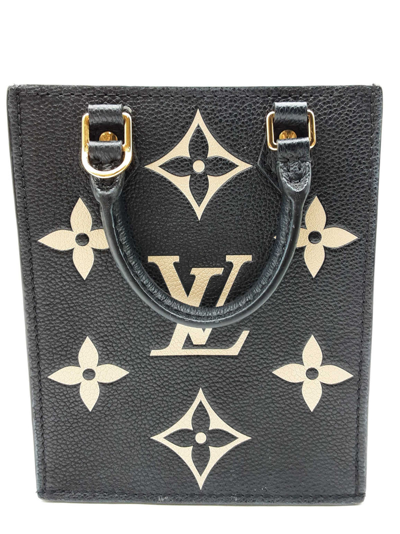 Louis Vuitton Petite Sac Plat Black Giant Monogram Empriente Leather Shoulder Bag Do0525loxzde