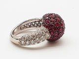 De Grisogono Love On The Rocks Ruby 18k White Gold Ring Size 6.25 Do1223rxzxmia