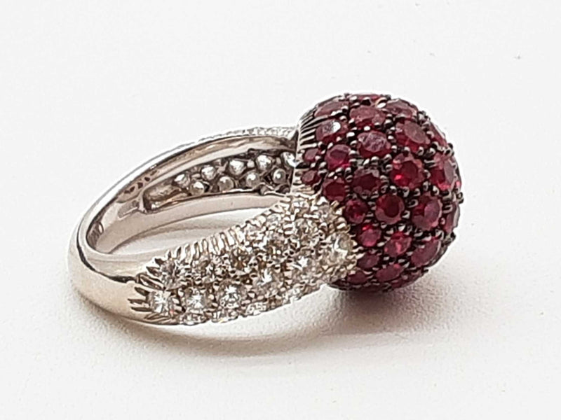 De Grisogono Love On The Rocks Ruby 18k White Gold Ring Size 6.25 Do1223rxzxmia