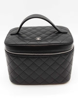 Chanel Quilted Black Leather Vanity Case Eb0626loxzde