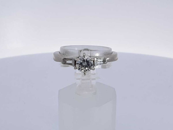 0.68 Cttw Diamond 14k White Gold Ring 3.8 Grams Size 7 Aa0225exzsa
