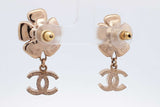 Chanel Faux Pearl Cc Crystal Embellished Flower Drop Earrings Eb0726oxzsa