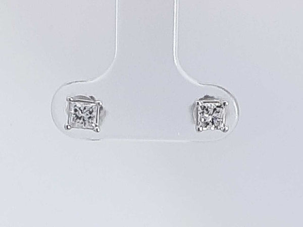 0.50 Cttw Diamond 14k White Gold Double Stud Earrings 0.80 Grams Aa0725ozxsa