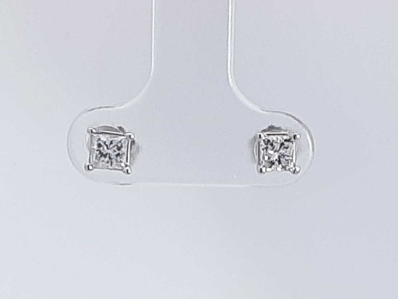 0.50 Cttw Diamond 14k White Gold Double Stud Earrings 0.80 Grams Aa0725ozxsa
