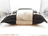 Hermes Avalon 70 Noir Black Ecru Beige Wool Blend Large Throw Pillow Do0326prxde