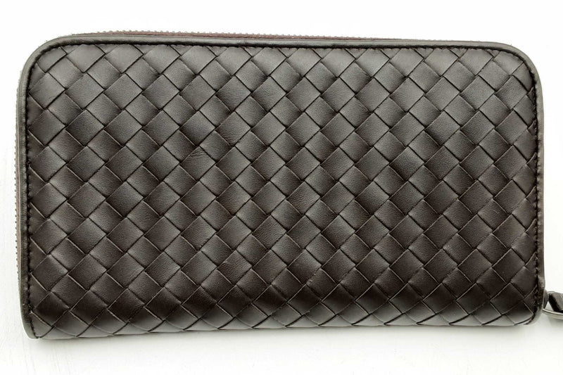 Bottega Veneta Intrecciato Woven Leather Zip Around Wallet Eb0724lcrsa