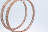 4.5cttw Diamond Inside Out Hoop Earrings 18k Rose Gold 19.5 Grams Eb0426orxzdu