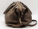 Mcm Large Leather Pebbled Satchel Silver Aa0926lrzsa