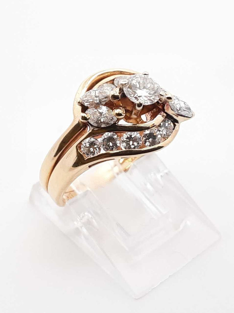 1.67 Cttw Diamond & 14k Yellow Gold Bridal Set 4.6 Grams Size 5.5 Fw0825lwrxdu