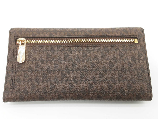 Michael Kors Jet Set Brown Signature Trifold Wallet Do0425orde