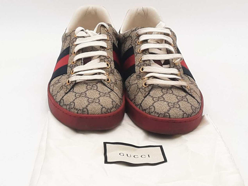 Gucci Supreme Red Ace Gg Beige Size 9.5 Aa0925lrzsa