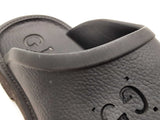 Gucci Perforated Gg Black Rubber Slip-on Sandals Size Us 7 Men's Fw1125lzxdu