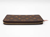 Louis Vuitton Clemence Wallet In Monogram Coated Canvas & Rose Ballerine Leather Fw0726lrzdu