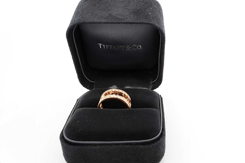 Tiffany & Co. 18k Yellow Gold Diamond Atlas Open Wide Ring 6.5g Sz 7 Eb1024rxzde