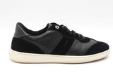 Salvatore Ferragamo Black Leather & Suede Sneakers Size 8 Eb0325lorsa