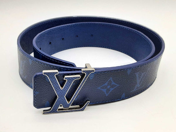 Louis Vuitton Initiates Blue Monogram Reversible Belt Size 85/34 Do1124oxzde