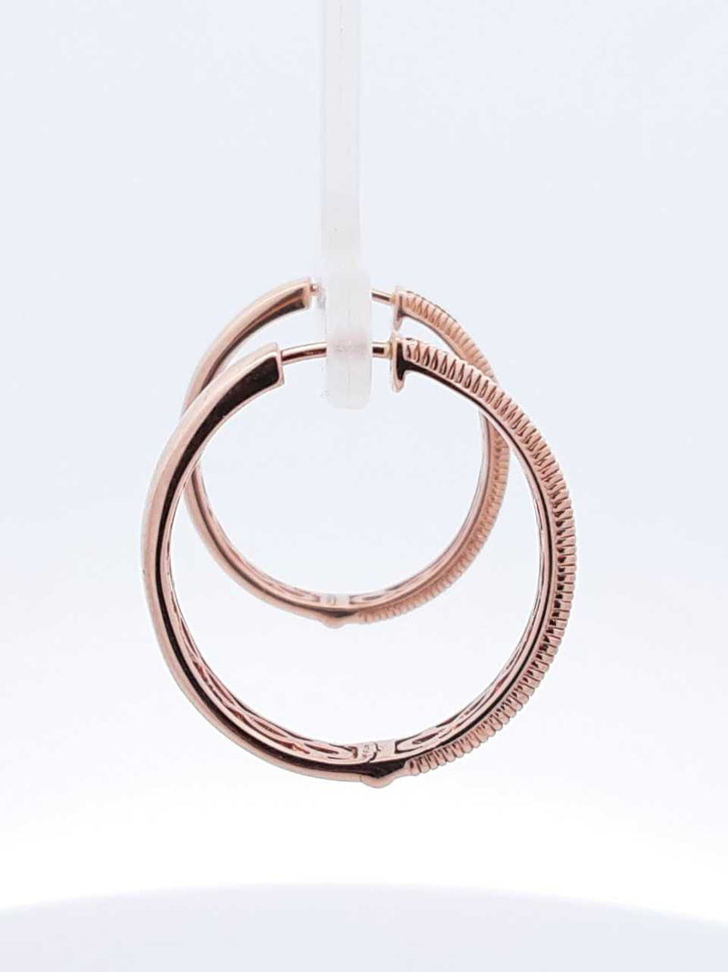 Le Vian 0.72 Cttw Diamond Hoop Earrings In 14k Rose Gold 7.9 Grams Fw0525prxdu