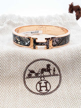 Hermès Clic H Sous Un Battement D'ailes Enamel Bracelet 6.5 Inch Fw1025orzdu