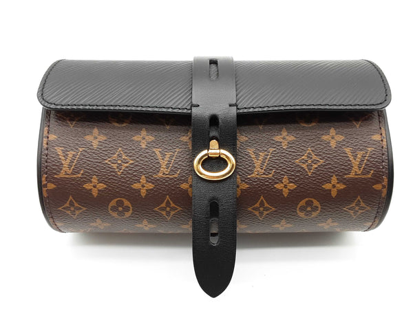 Louis Vuitton Glasses Case Brown Monogram Black Leather Chain Crossbody Bag Do0525loxzde