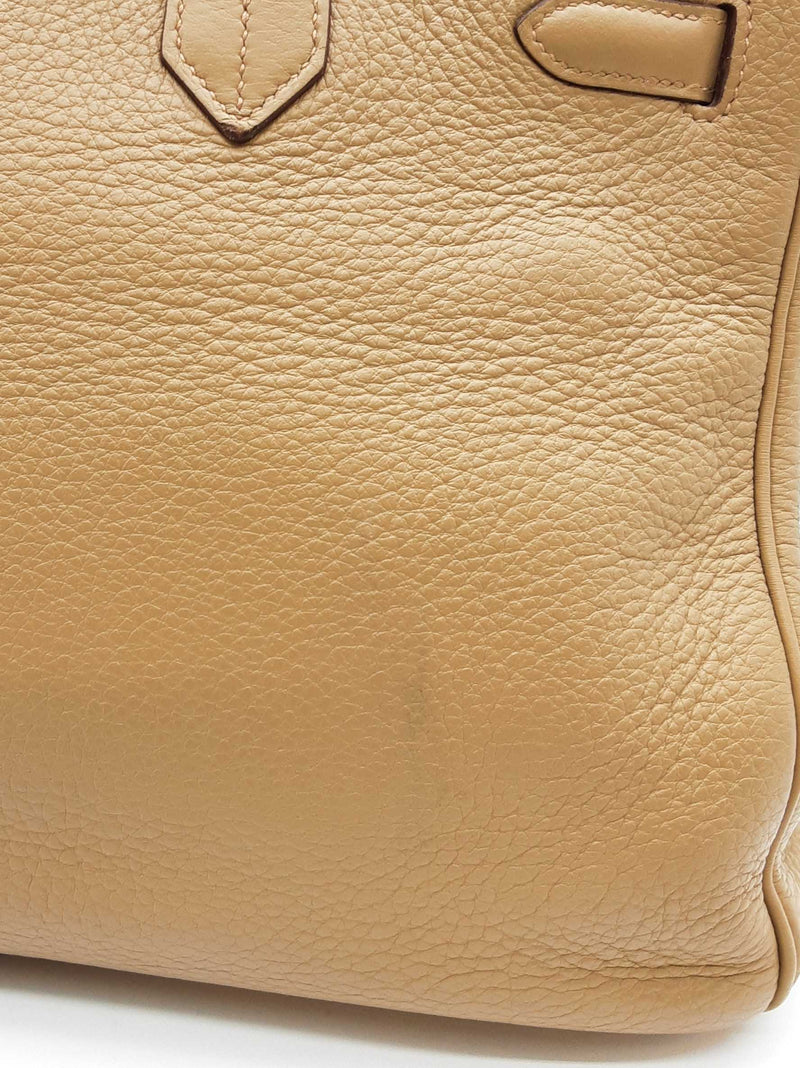 Hermes Birkin 35 Tabac Camel Beige Clemence Palladium Handbag Do0925lxzxzde