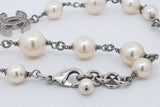 Chanel Faux Pearl Cc Logo Crystal Embellished Long Necklace 42 Inch Eb0526ixzsa
