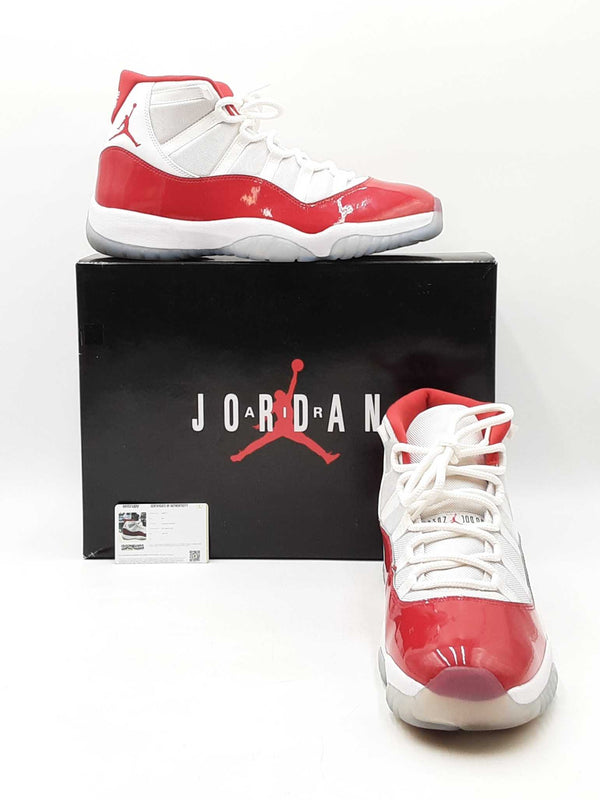 Nike Air Jordan 11 Retro "Cherry" Red & White Sneakers Size 14 Fw0325lxzdu