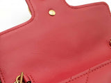 Gucci Super Mini Marmont Bag In Hibiscus Red Matelassé Leather Fw0526oordu