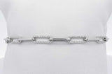 1.9cttw Diamond Link Bracelet In 14k White Gold 7.7 Grams 7 Inch Eb0526rxzsa