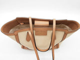 Gucci Swing Tote Bag Beige Canvas Brown Leather Sd0526rirde