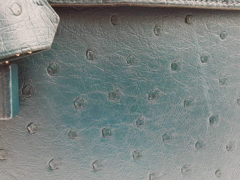 Hermes Kelly 25 Bleu Roi Blue Ostrich Gold Hardware Shoulder Bag Do0723oerxzde