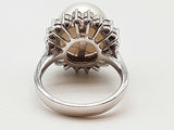 White Pearl Diamonds 18k White Gold 9.5g Ring Size 6.5 Do0525prxde