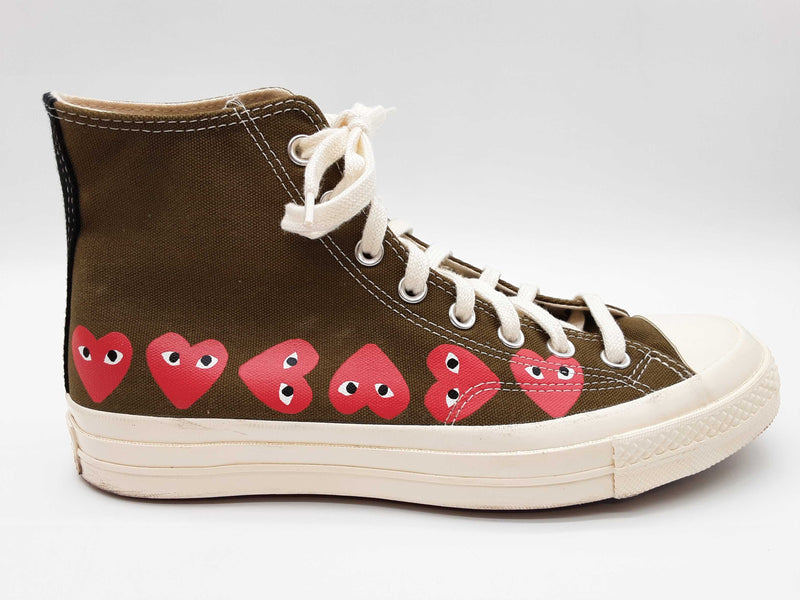 Converse X Comme Des Garcons Chuck Multi Hearts Green Shoes Us 9 M Do0825wrde