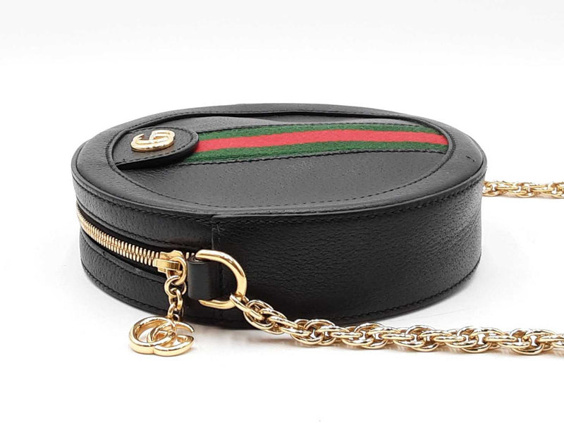 Gucci Mini Ophidia Web Crossbody In Black Leather Fw1025wixdu