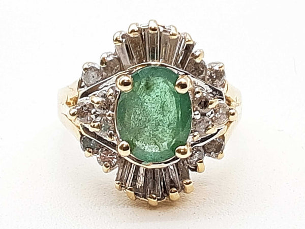3.30 Cttw Emerald Diamonds 14k Yellow Gold 8.3g Ring Size 7 Do0525cpxde