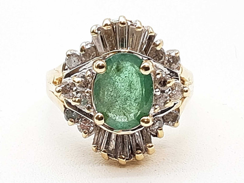 3.30 Cttw Emerald Diamonds 14k Yellow Gold 8.3g Ring Size 7 Do0525cpxde
