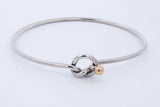 Tiffany & Co. Love Knot Sterling & 18k Yellow Gold Bangle Bracelet 7g Eb0526crde