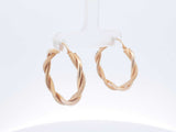 14k Yellow Gold Twisted Mesh Hoop Earrings 1.9 Grams Fw0326lzxdu