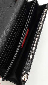 Valentino Garavani Rockstud Flap Wallet With Chain In Black Leather Fw0925pzxdu