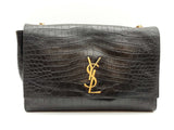 Saint Laurent Reversible Kate Croc Embossed Leather Shoulder Bag Sd1025llzxde